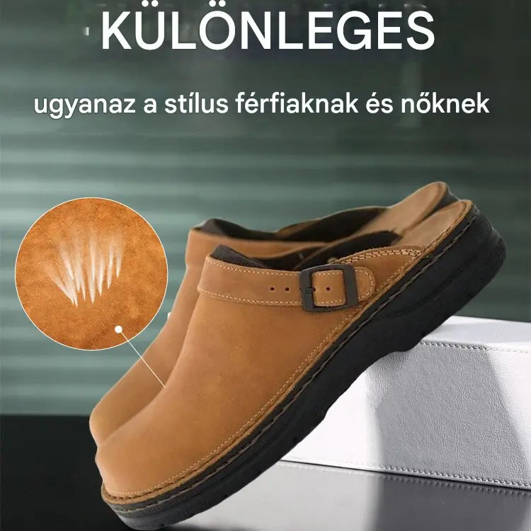 ✨🔥【38–48】😎 Uniszex multifunkciós, valódi bőr alkalmi papucs puha talppal