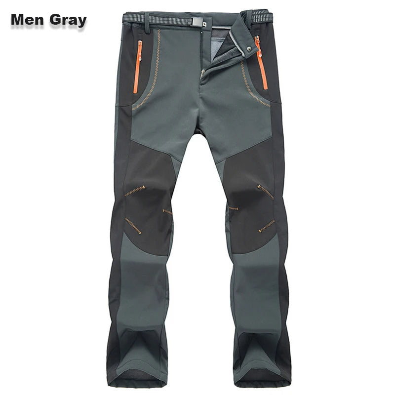 【S-5XL】❄️👖 pantalones de concha suave para hombre, impermeables y resistentes al viento, pantalones de senderismo transpirables, cálidos y gruesos, pantalones de lana para deportes al aire libre
