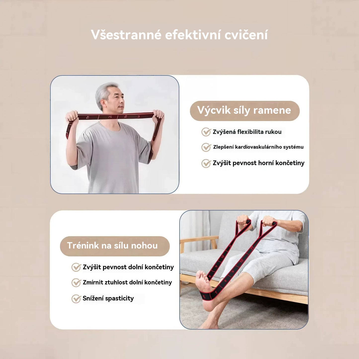 🦵👍【Kupte 1 a získejte 1 zdarma】😍 Odporová guma pro budování svalů, protahování nohou a elastická guma pro osoby středního a staršího věku.