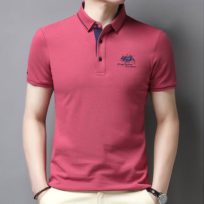 🔥🔥👔【50-105kg】2024 Męska koszulka polo z haftowanymi klapami