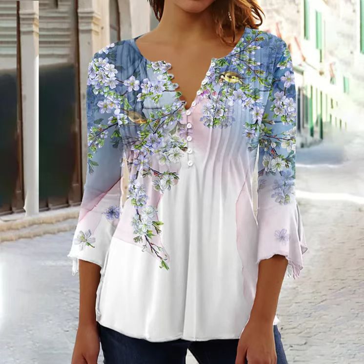 [Časově omezená nabídka][S-5XL] Stylové dámské tričko s výstřihem do V