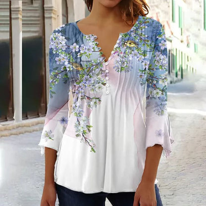 [Časově omezená nabídka][S-5XL] Stylové dámské tričko s výstřihem do V
