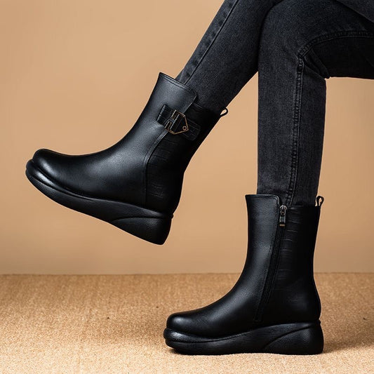 【35-41】💥 Zimowe 2025 nowe buty Martin do połowy łydki, ciepłe śniegowce ze zintegrowanym futerkiem, wygodne miękkie podeszwy i grube podeszwy