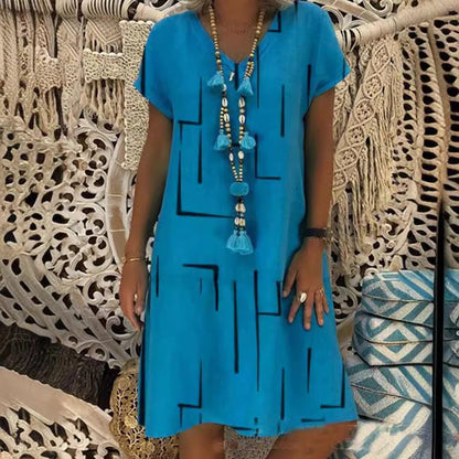 🛍️👗【S-5XL】Bavlnené šaty s výstrihom do V 
