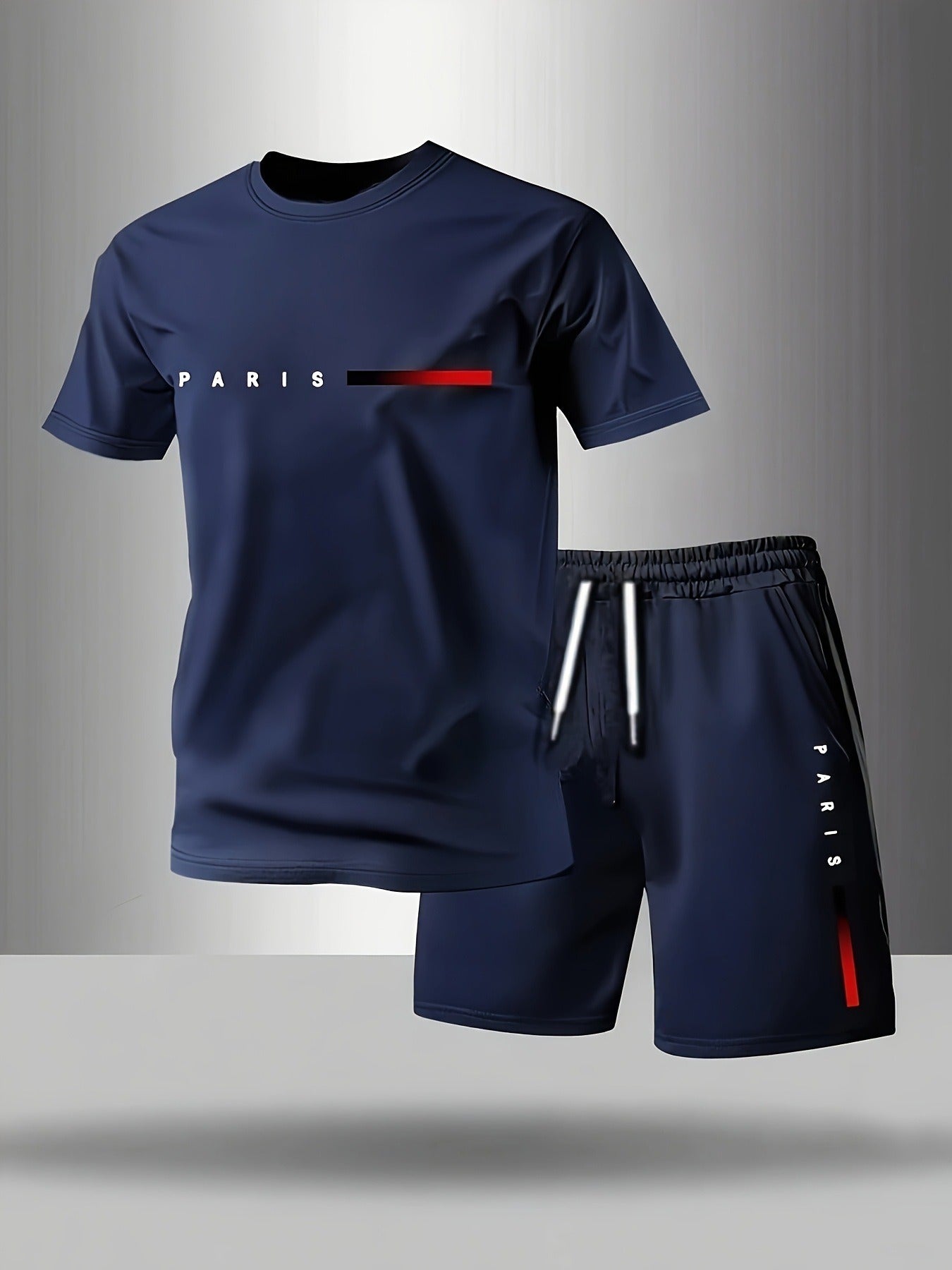 🔥 【S-2XL】 Pánská letní sportovní sada ze 2 dílů - pohodlné tričko s krátkým rukávem a kraťasy na každodenní nošení i doma