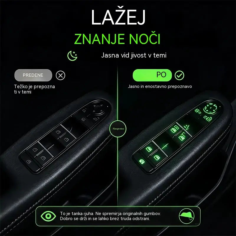 🚗 Fluorescentne nalepke za gumbe v avtomobilu | Hitro poiščite kontrolne gumbe tudi ponoči