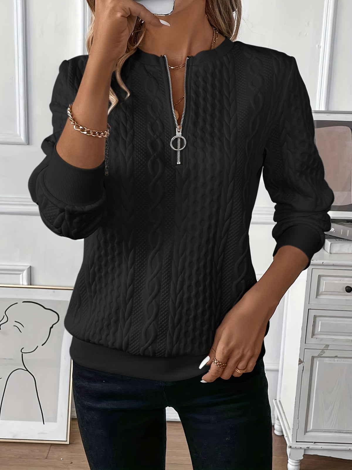 🎀🎀【S-2XL】 2024 nowy jesienny i zimowy sweter damski zapinany na zamek