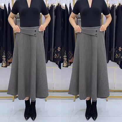 👗🎀 [S-4XL] Jesienno-zimowa wełniana spódnica midi