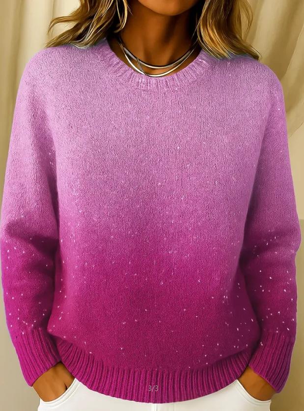 🔥【XS-5XL】Suéter de punto de cuello redondo con estampado de cielo estrellado degradado