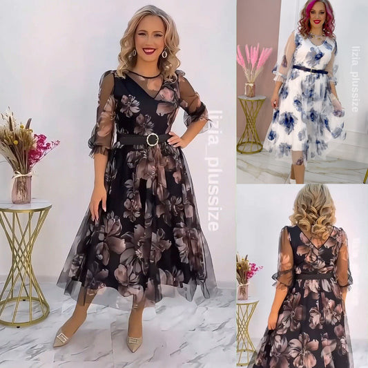 🌸💥【S-5XL】Nowa elegancka sukienka z nadrukiem