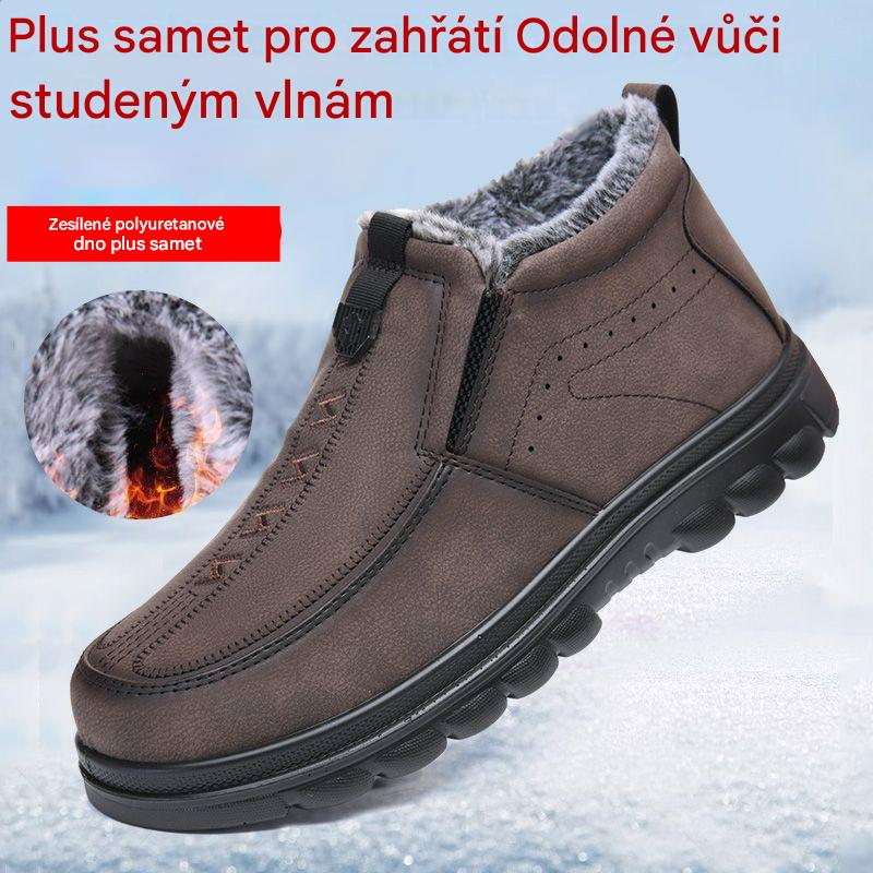 【39-47】❄️👞 Pánske zimné teplé topánky, vhodné na každodenné nosenie, s okrúhlou špičkou, teplé a pohodlné.