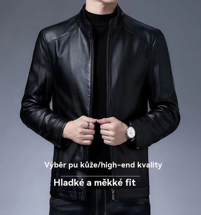 【M-3XL】Nueva chaqueta de cuero gruesa de otoño/invierno, con forro polar, estilo daddy