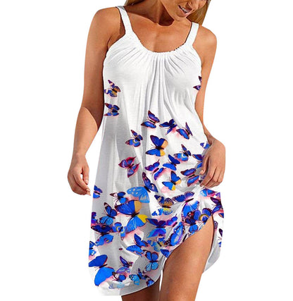 💟【S-5XL】👗 Nowa codzienna sukienka z nadrukiem i paskami