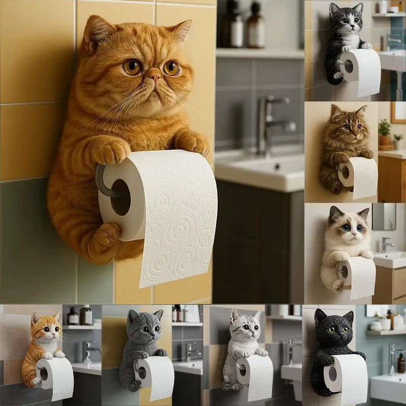 🐱【50%OFF】Držiak na toaletný papier s roztomilým mačacím motívom