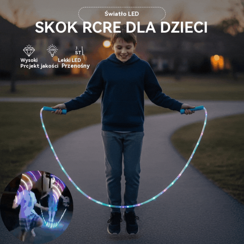 🏃【Kup 2, otrzymaj 2 gratis】🌈 Podświetlana skakanka LED dla dzieci