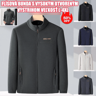 🧥🍂🔥Pánska jesenná a zimná polar fleecová bunda, flísová bunda s vysokým golierom pre mladých mužov a mužov stredného veku