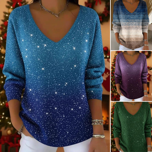 💥🔥【S-5XL】Marzący sweter z dzianiny z gradientowym wzorem gwiaździstego nieba