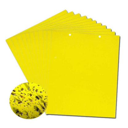 【30% ZNIŻKI】💥【90 szt.】Żółta dwustronna tablica samoprzylepna na owady, naklejki na pułapki na owady w ogrodzie warzywnym