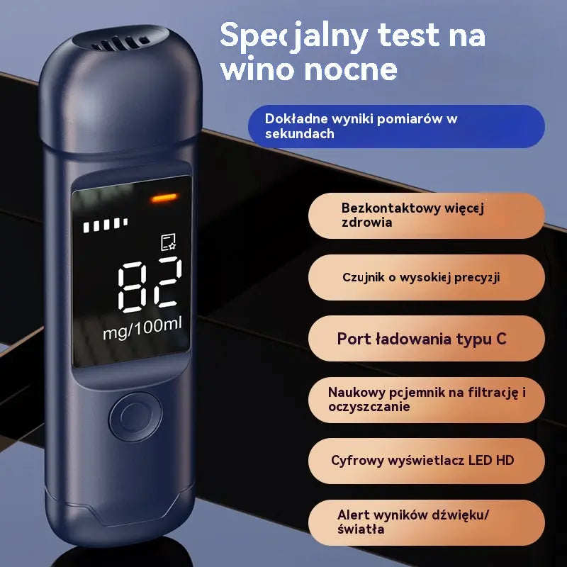 【50% zniżki】🍷 Wysokiej precyzji przenośny alkomat – zmierz poziom alkoholu we krwi przed prowadzeniem pojazdu