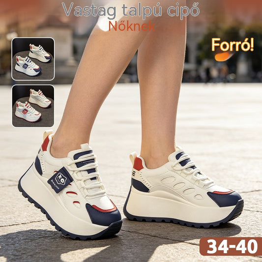 👟✨【+5 cm magasság】Vastag talpú, hétköznapi sportcipők – modernek, kényelmesek és könnyen illeszthetők 💫