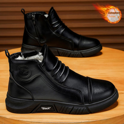 🔥🔥 【39-44】Pánske stredne vysoké snehové čižmy z pravej kože s teplou podšívkou
