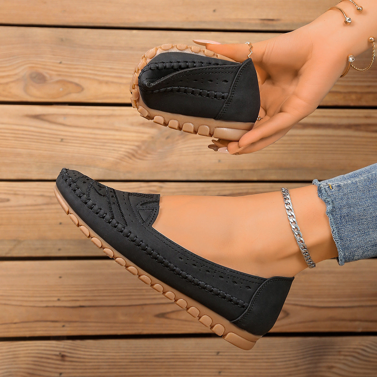 【36-43】Mocasines sin cordones de suela blanda para uso diario
