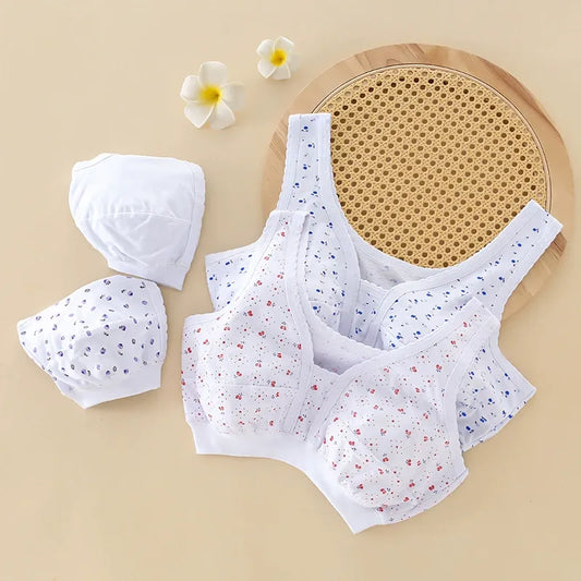 [Conjunto de 8 piezas] Conjunto de ropa interior de 8 piezas, estilo chaleco pequeño de algodón, para mujeres de mediana edad y mayores, talla grande