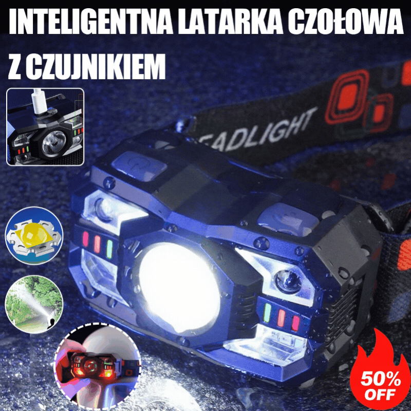 💡🌟【Kup 1, a otrzymasz 1 gratis】🔥🔥Inteligentna lampa indukcyjna o długim czasie pracy baterii, montowana na głowie, nocna latarka wędkarska