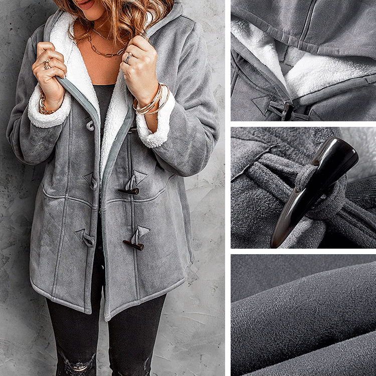 🥼🔥💖 [S-5XL] 2025 moda i ciepło w jednym! Damska kurtka z kapturem, zamszowo-wełniana