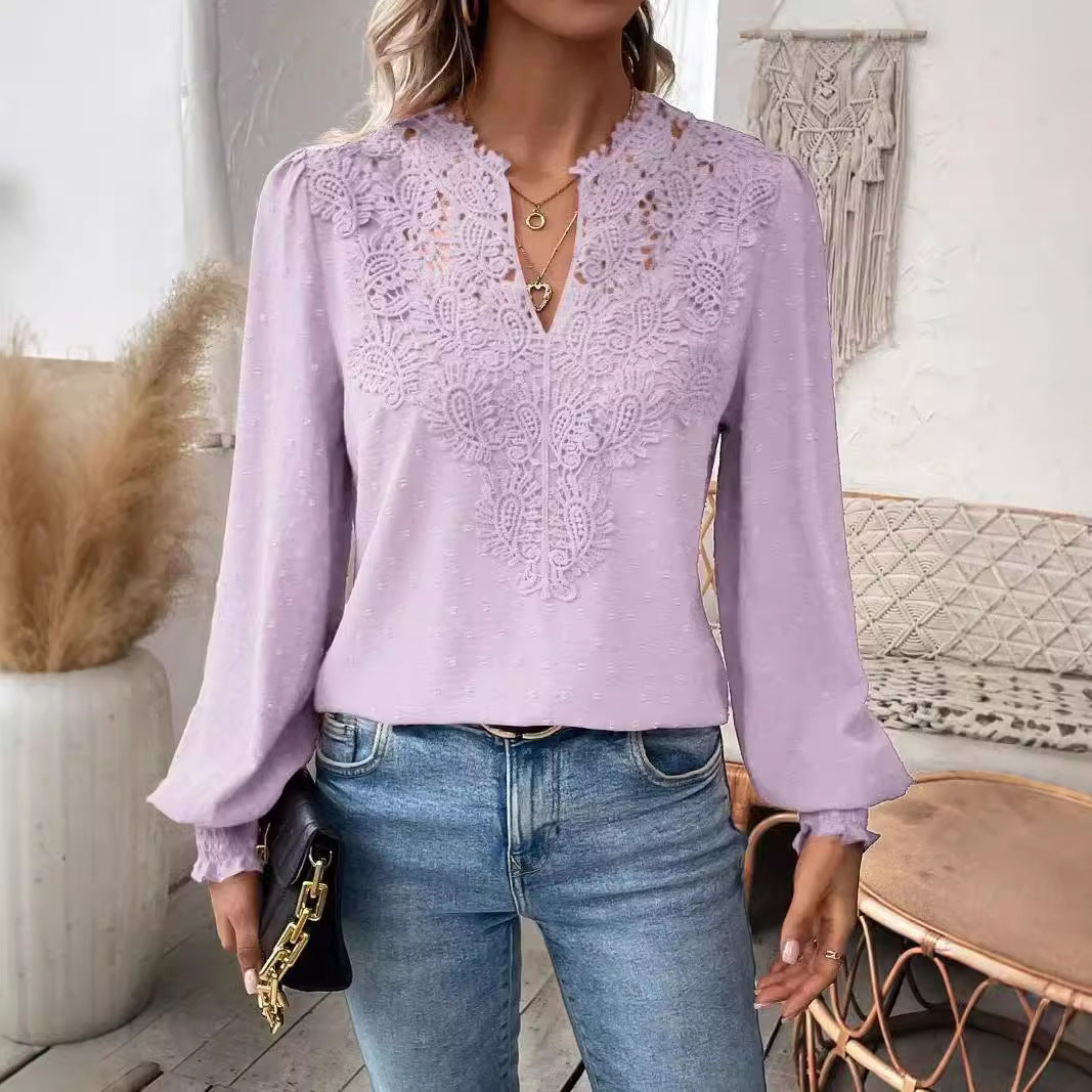 ✨【S-2XL】✨Bluzka z koronką 2026 | Długi rękaw | Elegancki i wyrafinowany styl