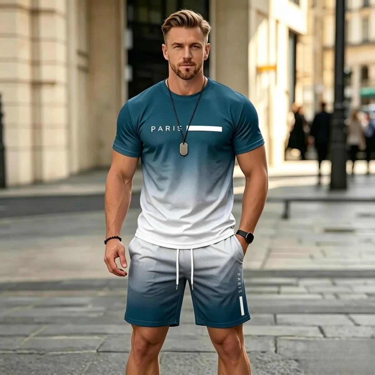 ✨Platba při dodání【S-6XL】Pánská letní sportovní souprava - pohodlné tričko s krátkým rukávem a kraťasy pro každodenní nošení i doma