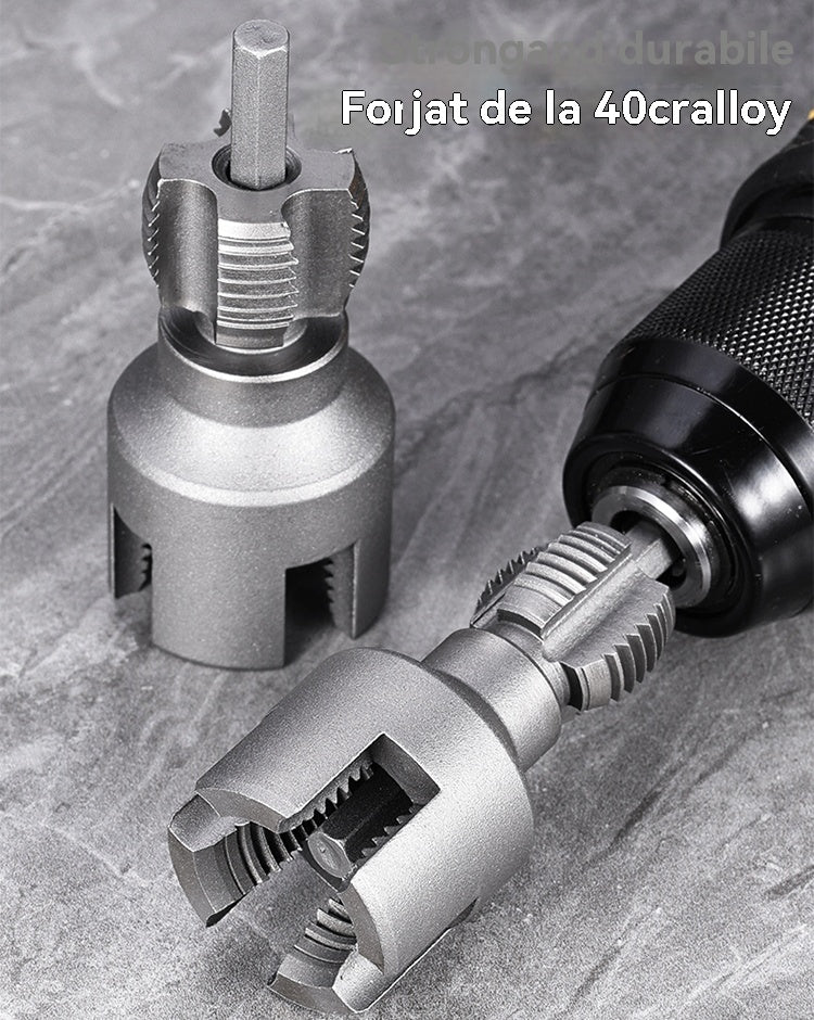 ✔️20mm+25mm🛠️ Burghiu de tip nou, cu deschizător de filete integrat pentru țevi de apă, atât interne, cât și externe (aplicabil pentru PPR, PEPVC)