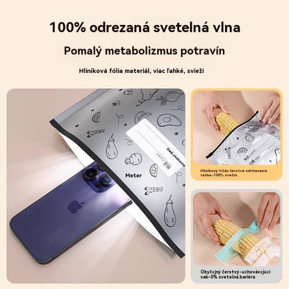 🥩【60 kusov】Vrecko z hliníkovej fólie potravinárskej kvality so zipsom na zachovanie čerstvosti, vhodné do domácej chladničky