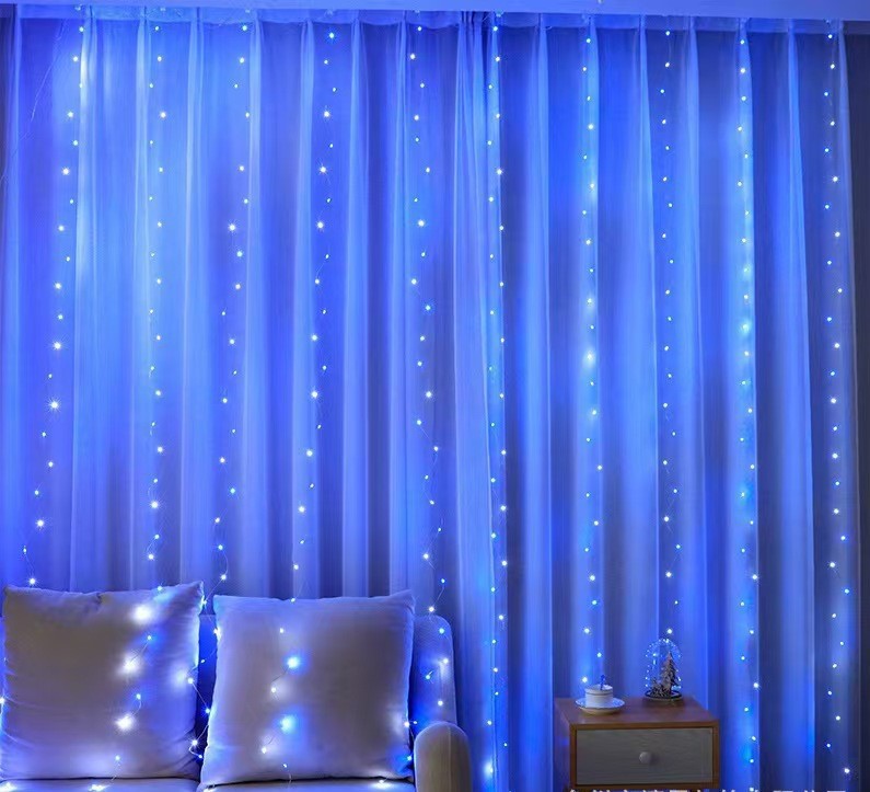 【3*3m】💡✨Cortinas de luces LED, luces decorativas ambientales con control remoto USB, decoración navideña para el dormitorio
