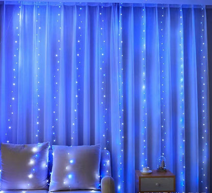 【3*3m】💡✨Cortinas de luces LED, luces decorativas ambientales con control remoto USB, decoración navideña para el dormitorio