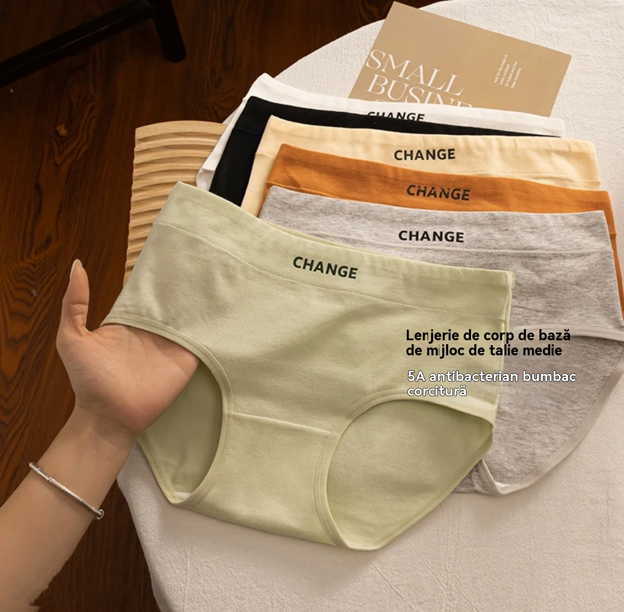 🔥👙[6 sztuk](M-2XL) Wygodne, oddychające, bawełniane, damskie majtki ze średnim stanem
