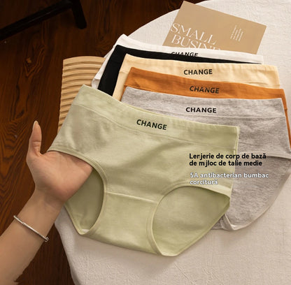 🔥👙[6 sztuk](M-2XL) Wygodne, oddychające, bawełniane, damskie majtki ze średnim stanem