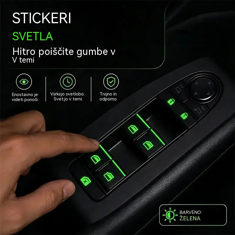 🚗 Fluorescentne nalepke za gumbe v avtomobilu | Hitro poiščite kontrolne gumbe tudi ponoči