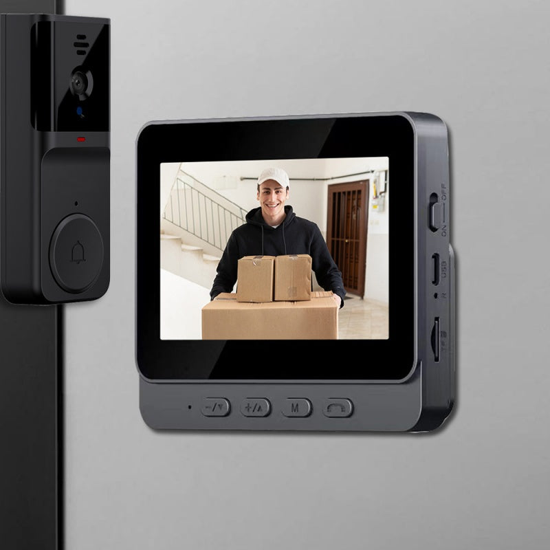 🔥Bezprzewodowa kamera dzwonka: 1080P, kąt widzenia 170°, ekran 4,3 cala, wodoodporność IPX65, tryb nocny