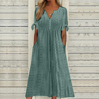 👗Jednoduché a jemné šaty v jednofarebnej farbe 3585837 
