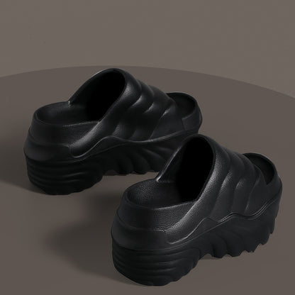 🔥🔥【36-41】👡2025 nowe damskie klapki na lato gruba podeszwa buty na koturnie odzież wierzchnia buty podwyższające i wyszczuplające