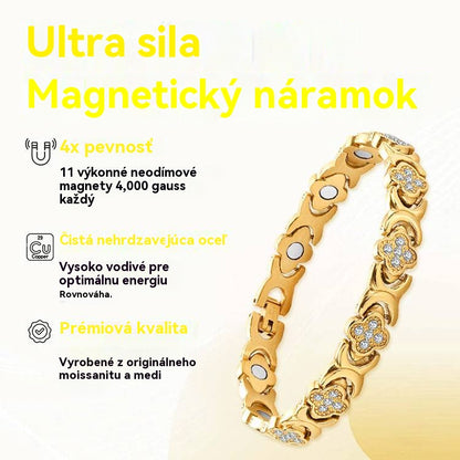 【Kúp 1, získaj 1 zadarmo】Magnetický náramok Clover Diamond - Objavte svoje tajomstvo úľavy od stresu, magnetické posilnenie wellness