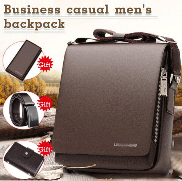 🔥【Oferta ograniczona czasowo】🔥Kup jeden, a trzy dostaniesz gratis – męska torba biznesowa na ramię【Torba na ramię + portfel + etui na karty + pasek męski】