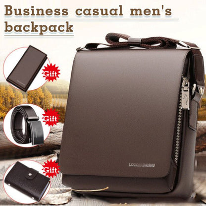 🔥【Oferta ograniczona czasowo】🔥Kup jeden, a trzy dostaniesz gratis – męska torba biznesowa na ramię【Torba na ramię + portfel + etui na karty + pasek męski】