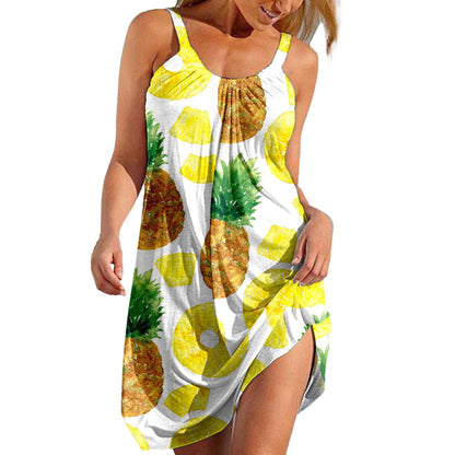 💟【S-5XL】👗 Nowa codzienna sukienka z nadrukiem i paskami
