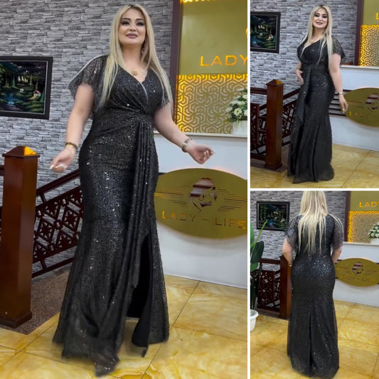 【S-5XL】✨💃Lesklé, úzke šaty, veľká veľkosť, z vás urobia najoslnivejšiu kráľovnú párty