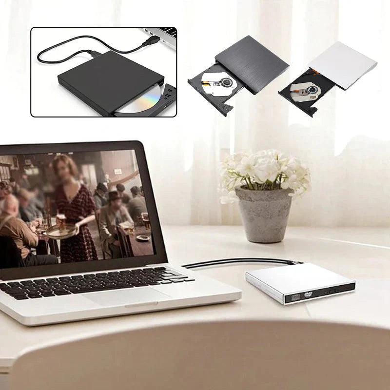 📢📢50% zniżki! 💿💻 Zewnętrzny napęd CD/DVD – Plug and play, przenośny i łatwy w użyciu, kompatybilny z systemami Mac/Windows