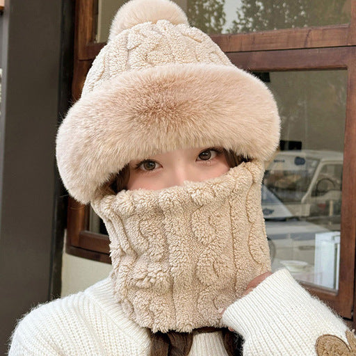 🔥🔥🐏Nowy, gruby, pluszowy, wiatroszczelny i odporny na zimno zestaw czapek i szalików