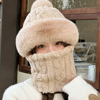 🔥🔥🐏Nowy, gruby, pluszowy, wiatroszczelny i odporny na zimno zestaw czapek i szalików