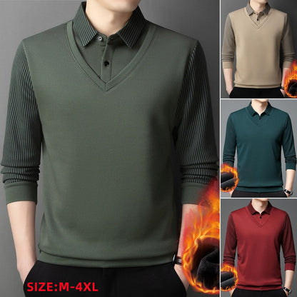 🔥【Promocja na czas ograniczony - 50%】👔 Męski zestaw dwóch części z sztucznego pluszu, z ciepłą podszewką 3806469